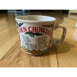 Westwood Stoneware Coffee/Soup Mug With Recipe CORN CHOWDER MINT